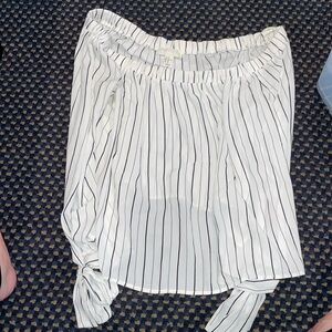 Forever 21 1X off the shoulder striped top